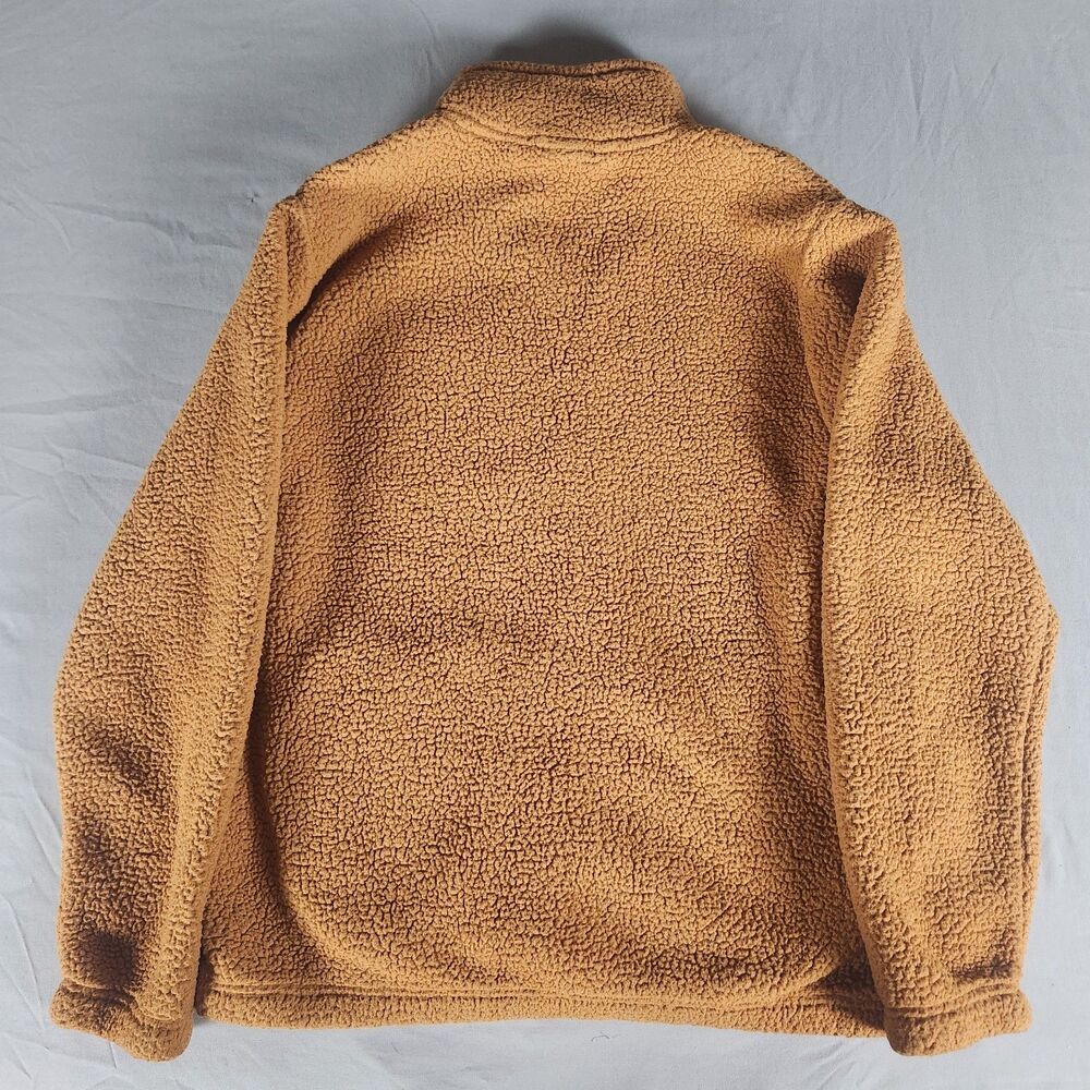 Fila Sherpa Fleece Jacket Mens Xl Brown Full Zip Teddy Pile Coat View 4